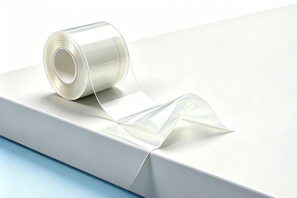 A piece of tape being peeled cleanly from a surface without leaving residue